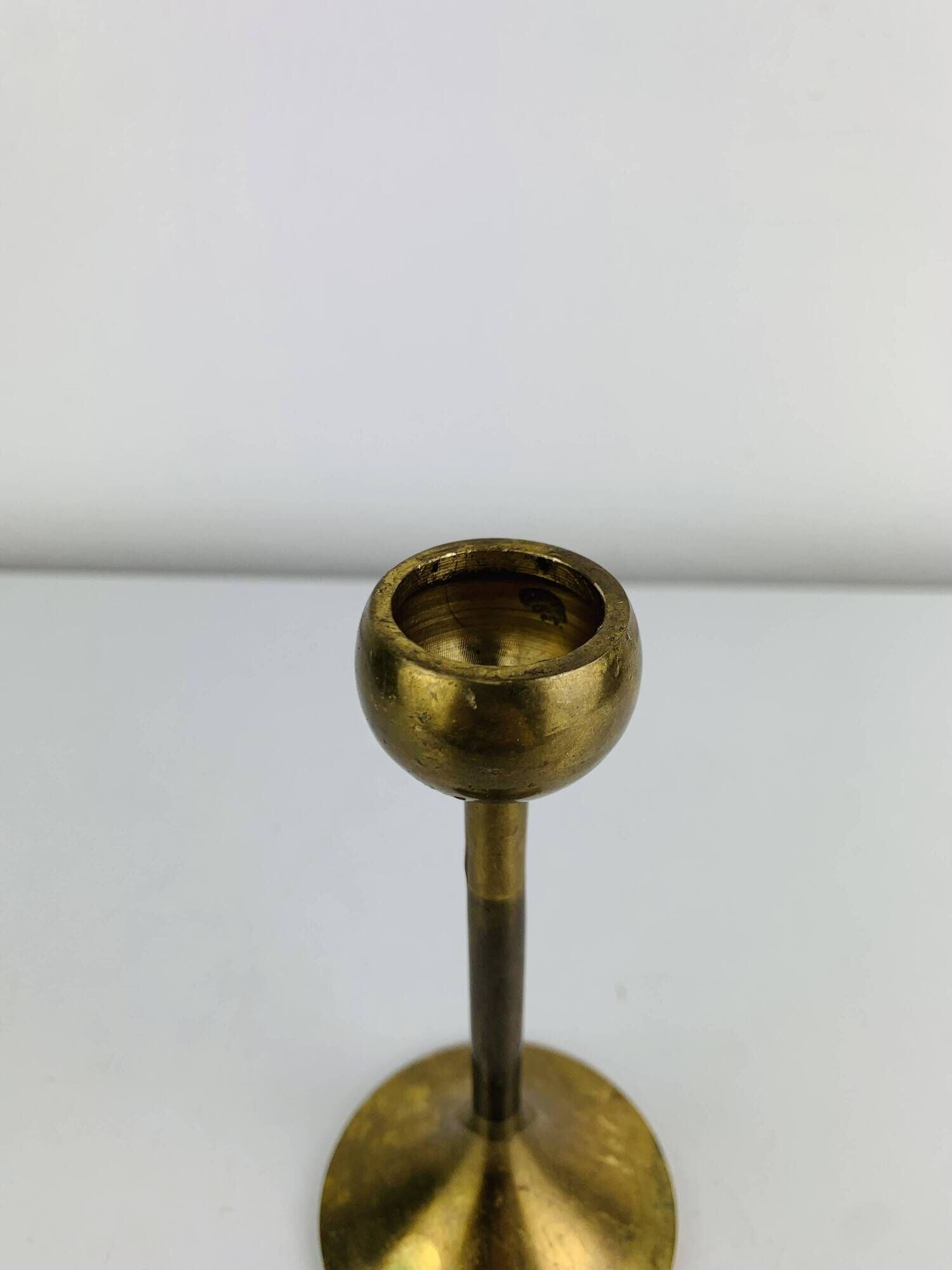 Scandinavian brass candlestick, 1960s, vintage