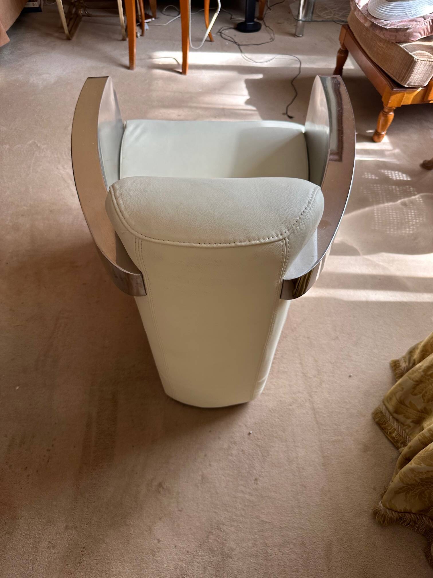 White leather armchair