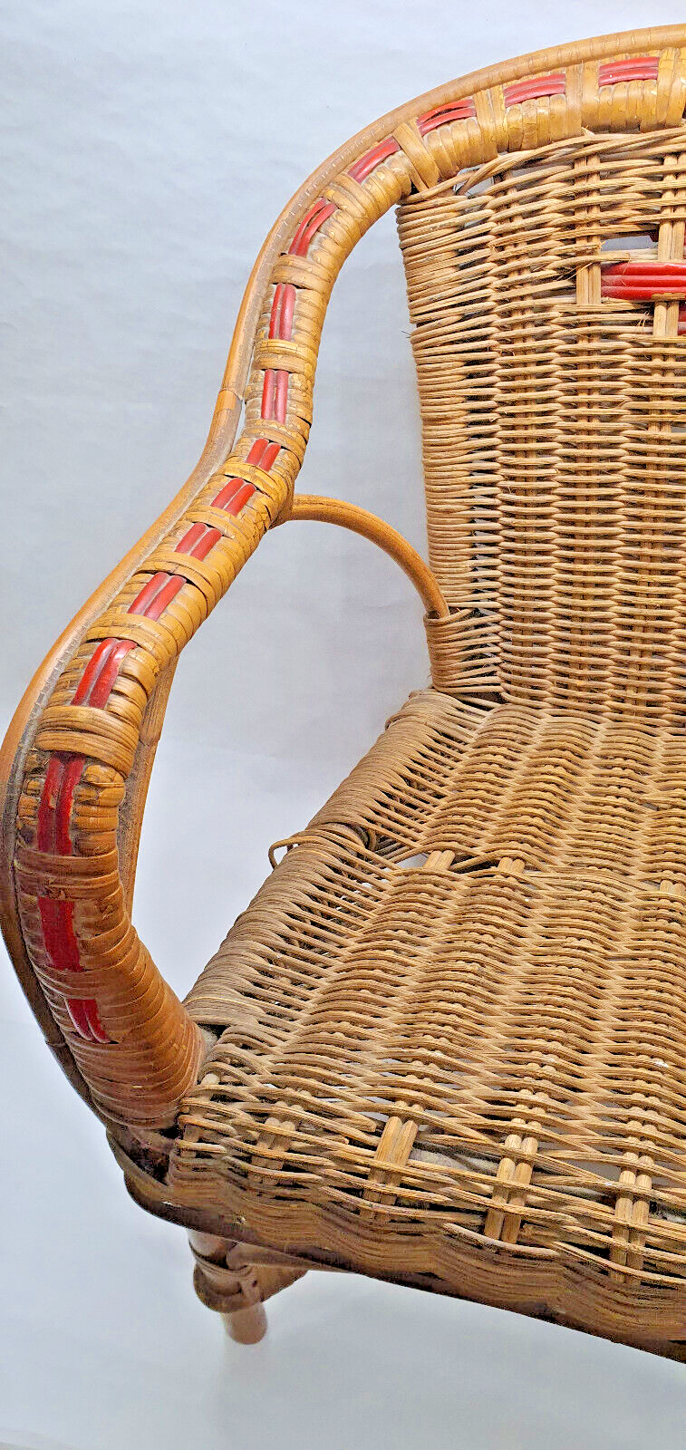 Old armchair child osier rattan 60s vintage decoration collection