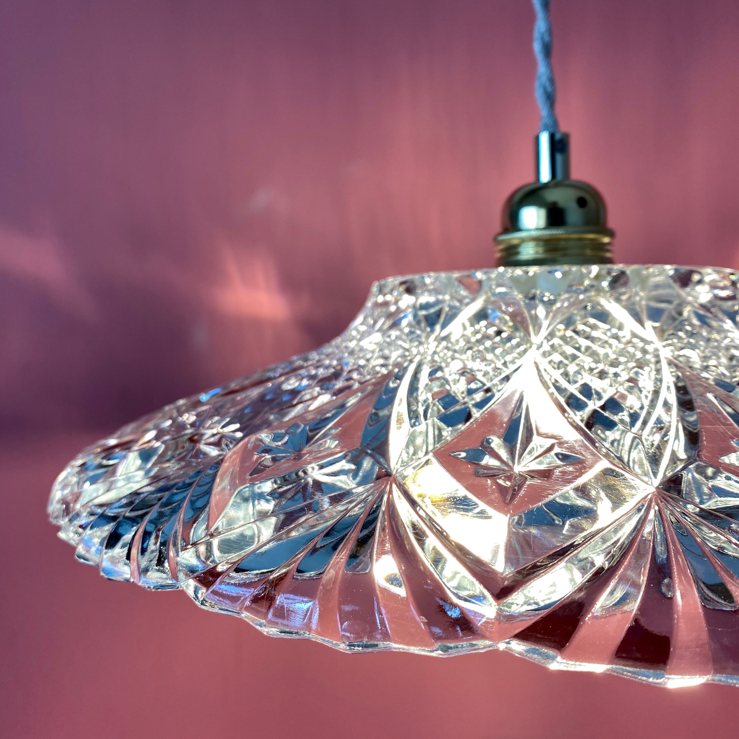 Vintage glass lampshade pendant lamp