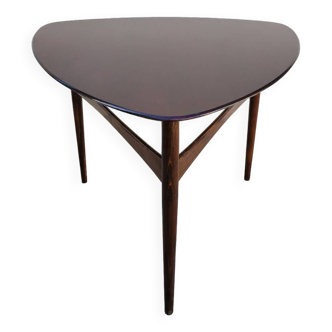 Scandinavian teak tripod coffee table 1960s