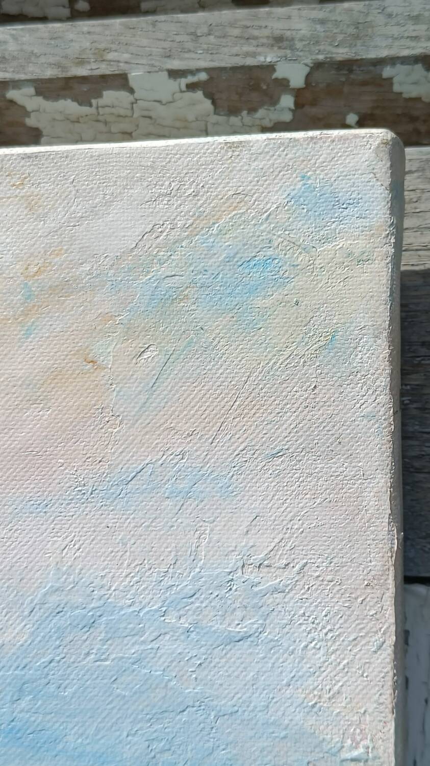 Oil painting on canvas signed seascape