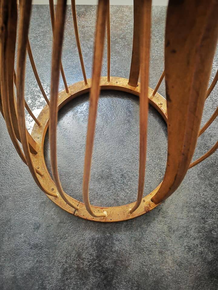 Former worker basket serving piece of professional furniture fruit wood support early 1900