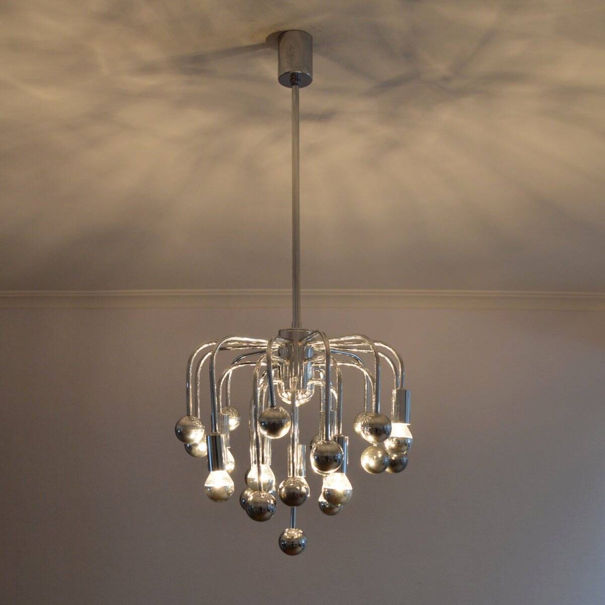 Lustre sputnik space age 9 feux 1970s
