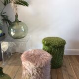 Moulded pouf with 70s green chest