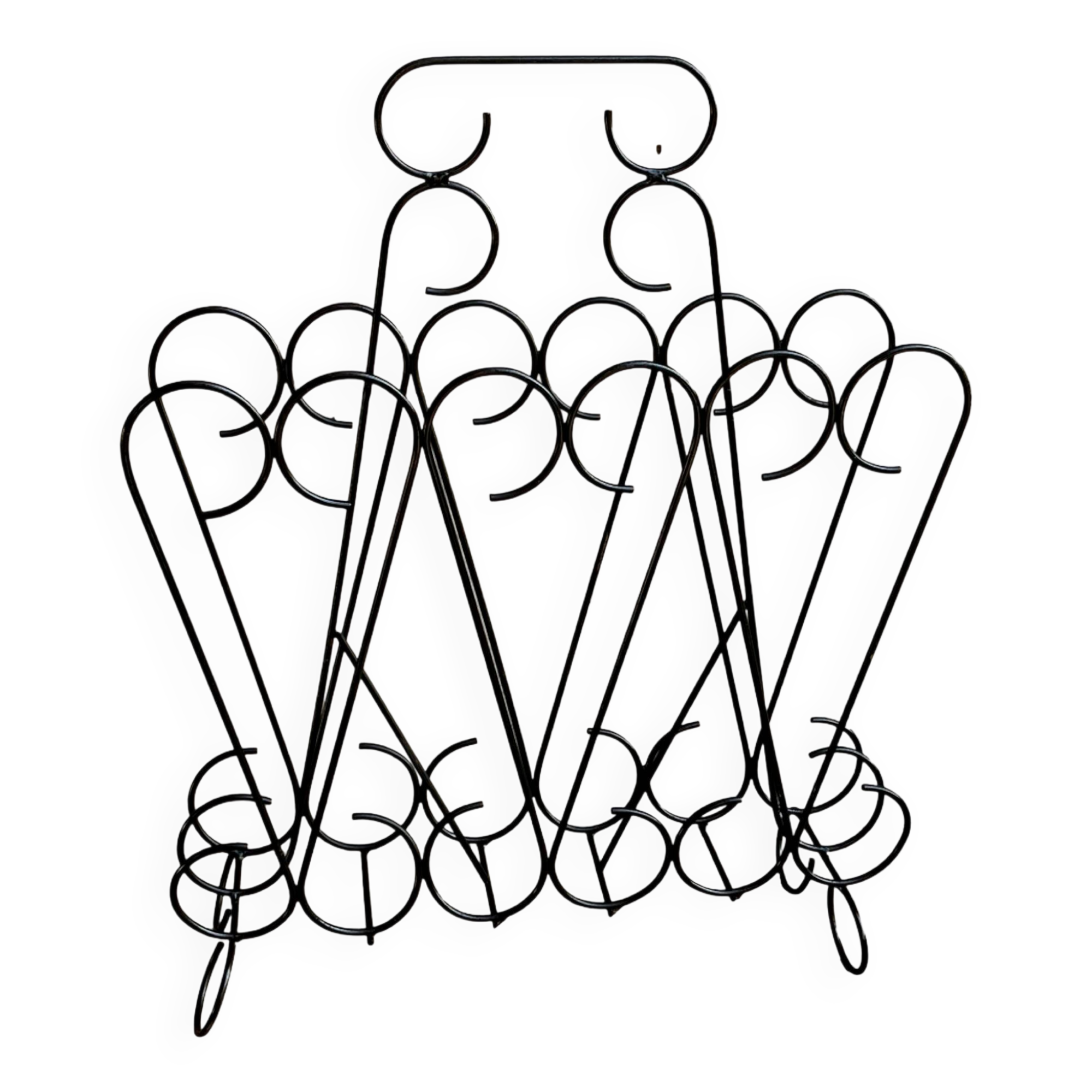 Openwork metalwork newspaper rack, Belgium 1970s