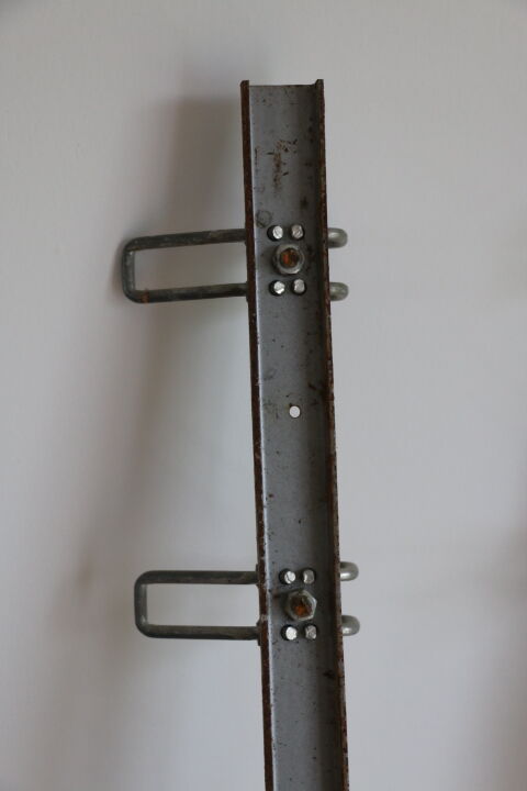 Grey school wall rack 10 hooks 1500mm