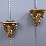 Pair of gilt wood wall consoles – late 19th century