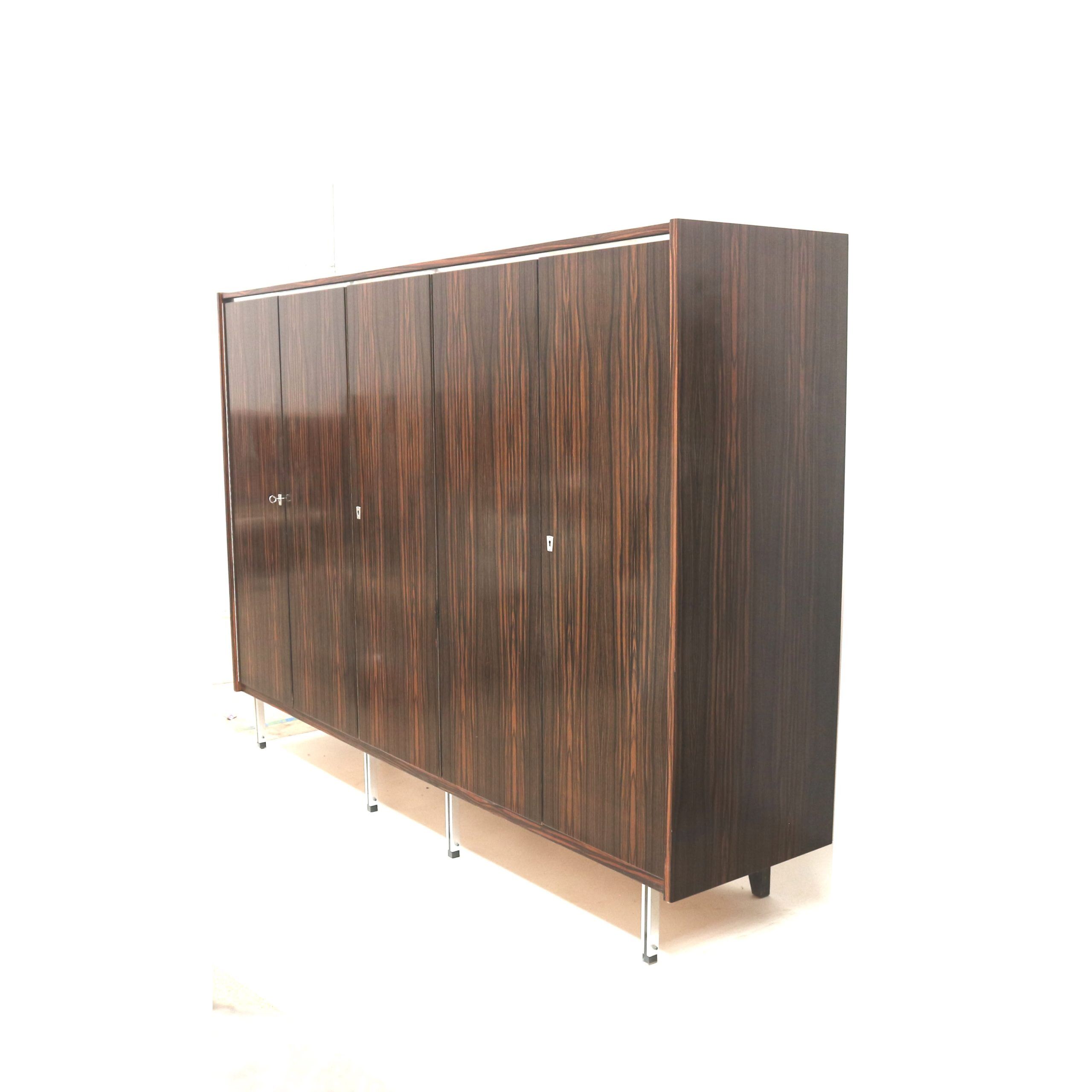 Large vintage designer wardrobe with hanging and storage space from the 1960s