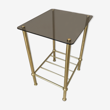 Brass and mirror side table