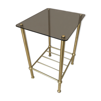 Brass and mirror side table