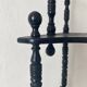 Corner shelf to place or hang in black lacquered wood