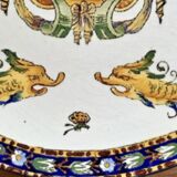 Lentil plate dish Gien Renaissance white background XIX
