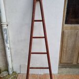 Antique rustic wooden decorative ladder, 155 cm