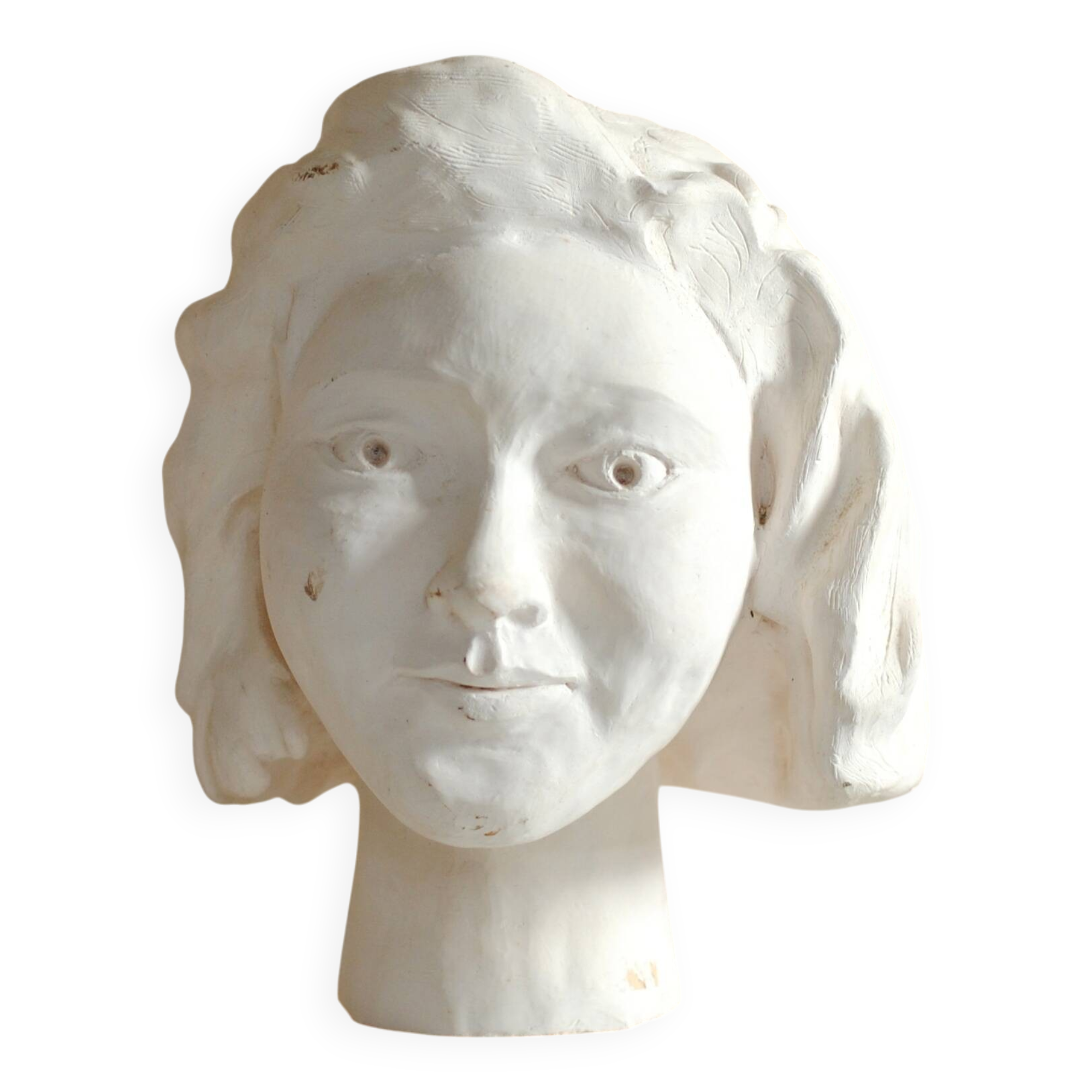Plaster head sculpture