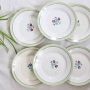 Set of 6 flat plates Moulin des Loups, Nina model, vintage French
