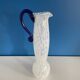 Decorative carafe or vase in blue and white Murano blown glass, chic style