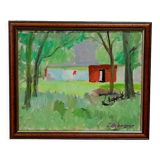 Swedish expressionist landscape, oil on canvas, 1970s, framed Inge Blomqvist (1923-2010)