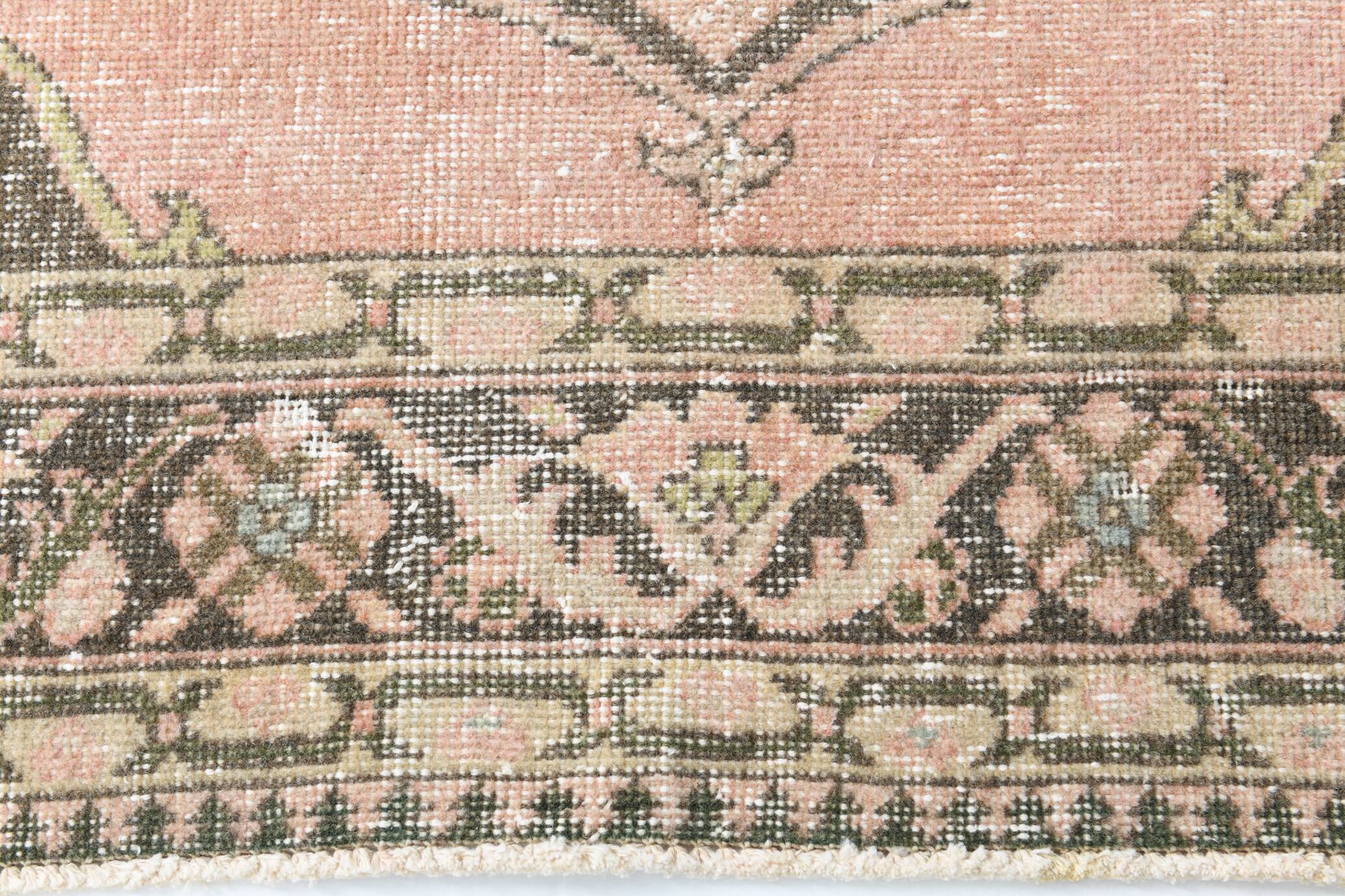 3x12 Pink & Brown Madallion Pattern Persian Runner Rug, 79x382Cm