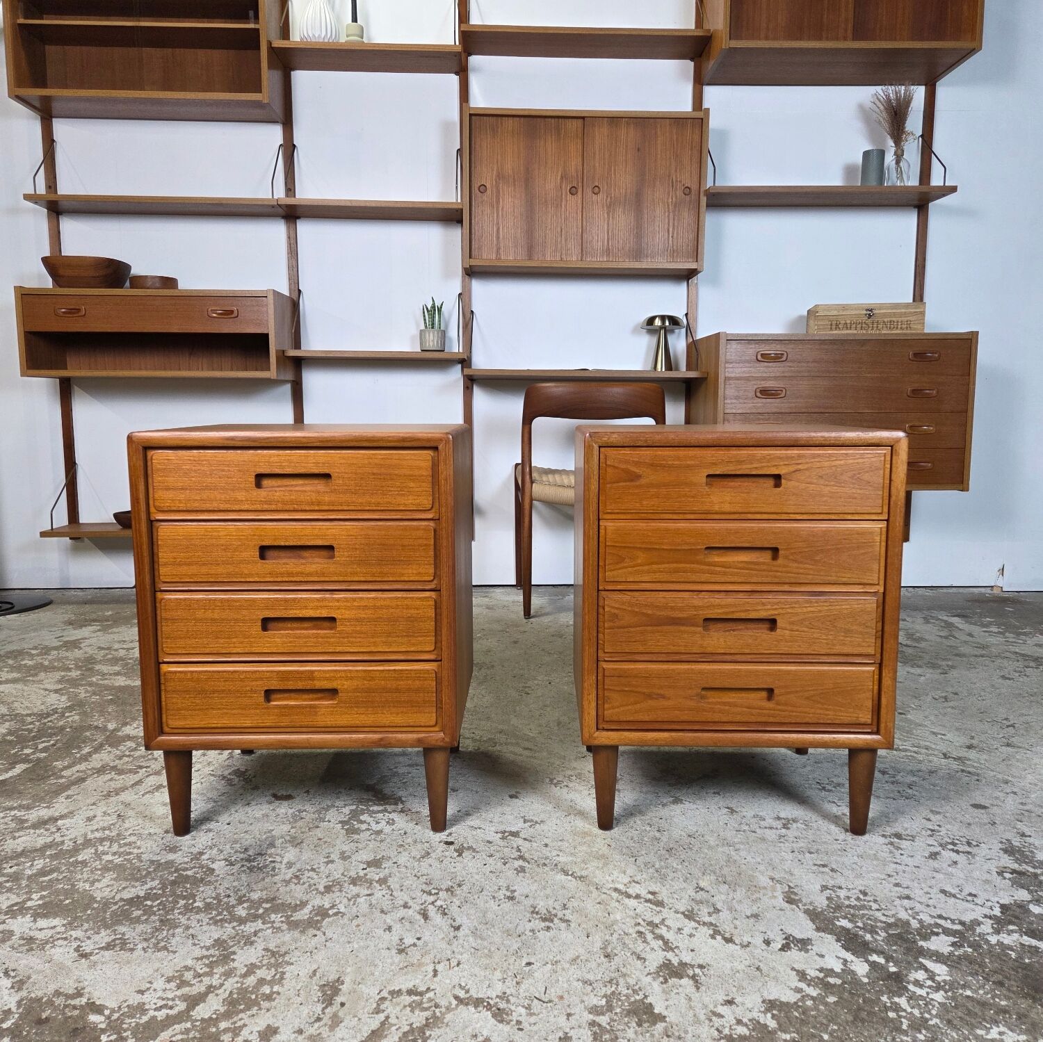 2x Vintage 1960s Danish chests of drawers, night stands teak 60 - 70