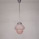 Art Deco pendant lamp with pink glass shade, 1930s