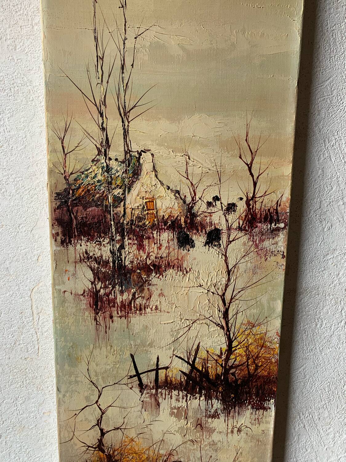 Vintage oil painting on canvas