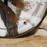 Decorative glazed stoneware plate by Patrick Rollet