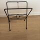 Pair of folding serving tables Grange in wood and wrought iron