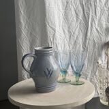 West Germany blue carafe H19.5