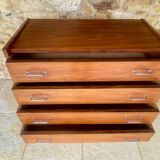 Vintage walnut commode with tapered legs circa 1950s