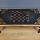 Grande table basse échiquier en acajou, goût Jansen – 2ème partie XXe