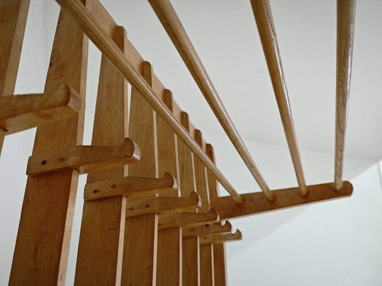 Wooden wall coat rack by Krasna Jizba