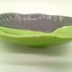 SAP Vallauris Vintage Leaf Bowl Two-Tone Ceramic Green Black 50s 60s