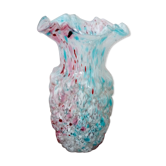 Vase verre de Clichy bleu
