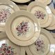 Set 12 assiettes plates « œillets » et plat Badonviller