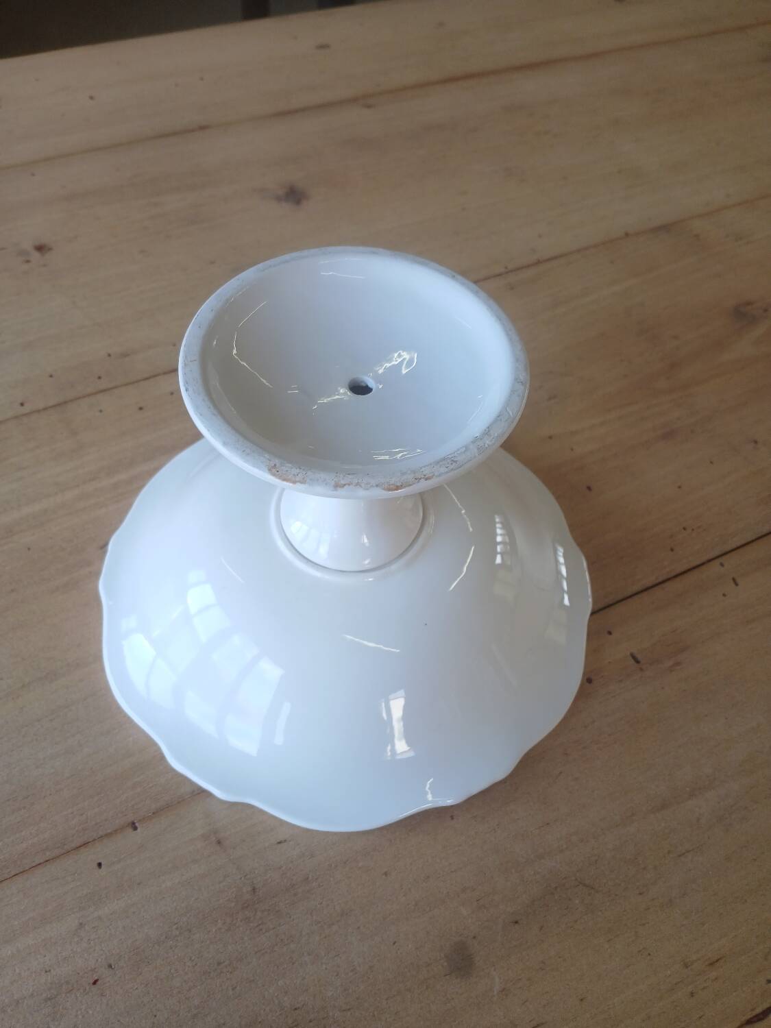 White earthenware compote dish