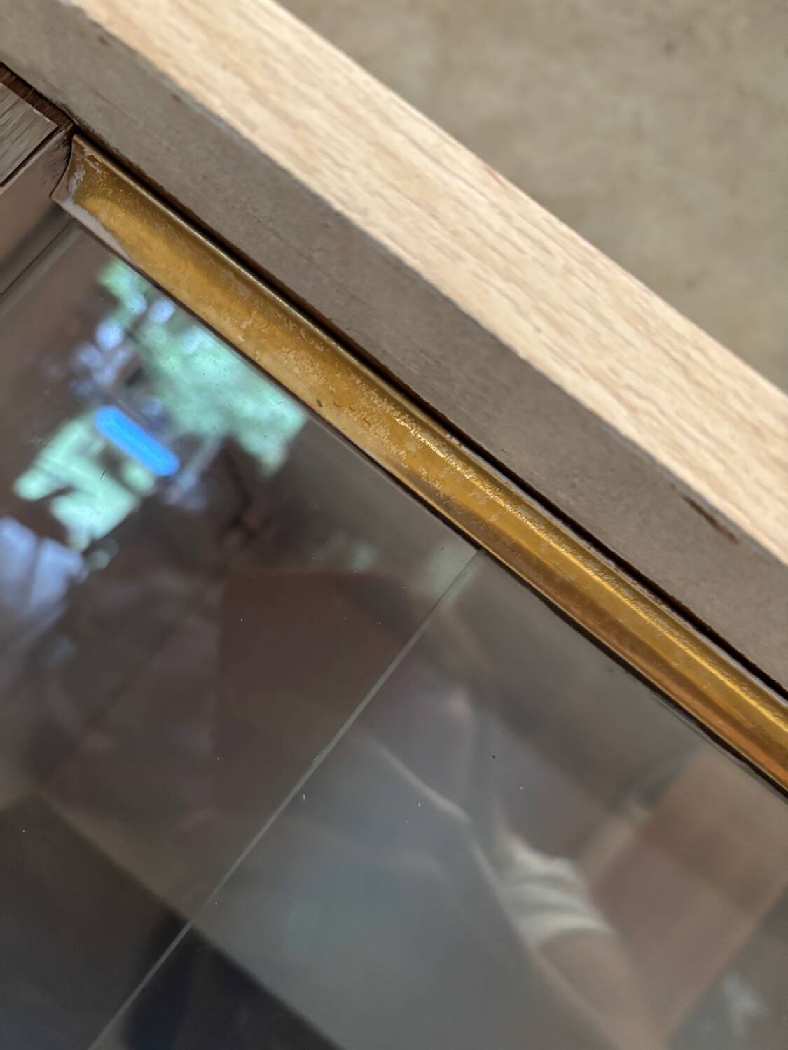 Painted glass bookcase