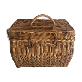 Vintage wicker suitcase