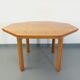 Table octogonale vintage des années 80 en orme avec rallonge