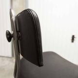 Pair of French Army telegraph operator's swivel chairs, new leather