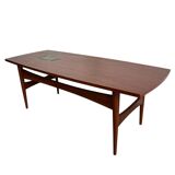 Vintage teak coffee table with mosaic accent