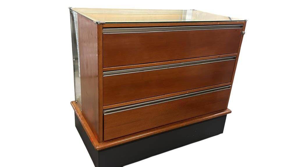 Shop counter/window display/vintage wooden counter with drawers