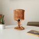 Vintage table lamp in organic style, French Riviera, rattan and caning.