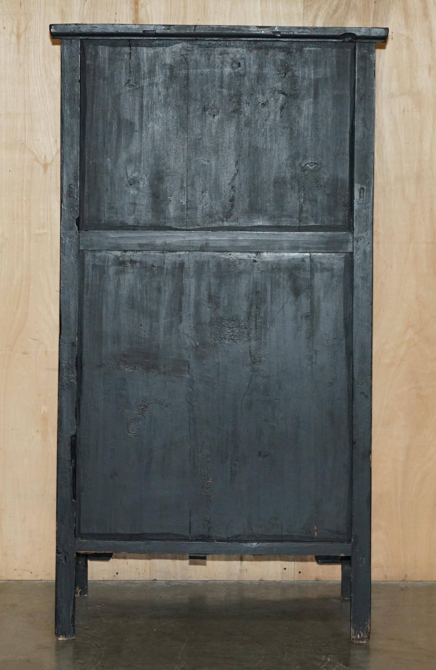Chinese lacquered wedding cabinet painted circa 1920