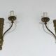 Pair of Louis XVI style bronze wall sconces with quivers