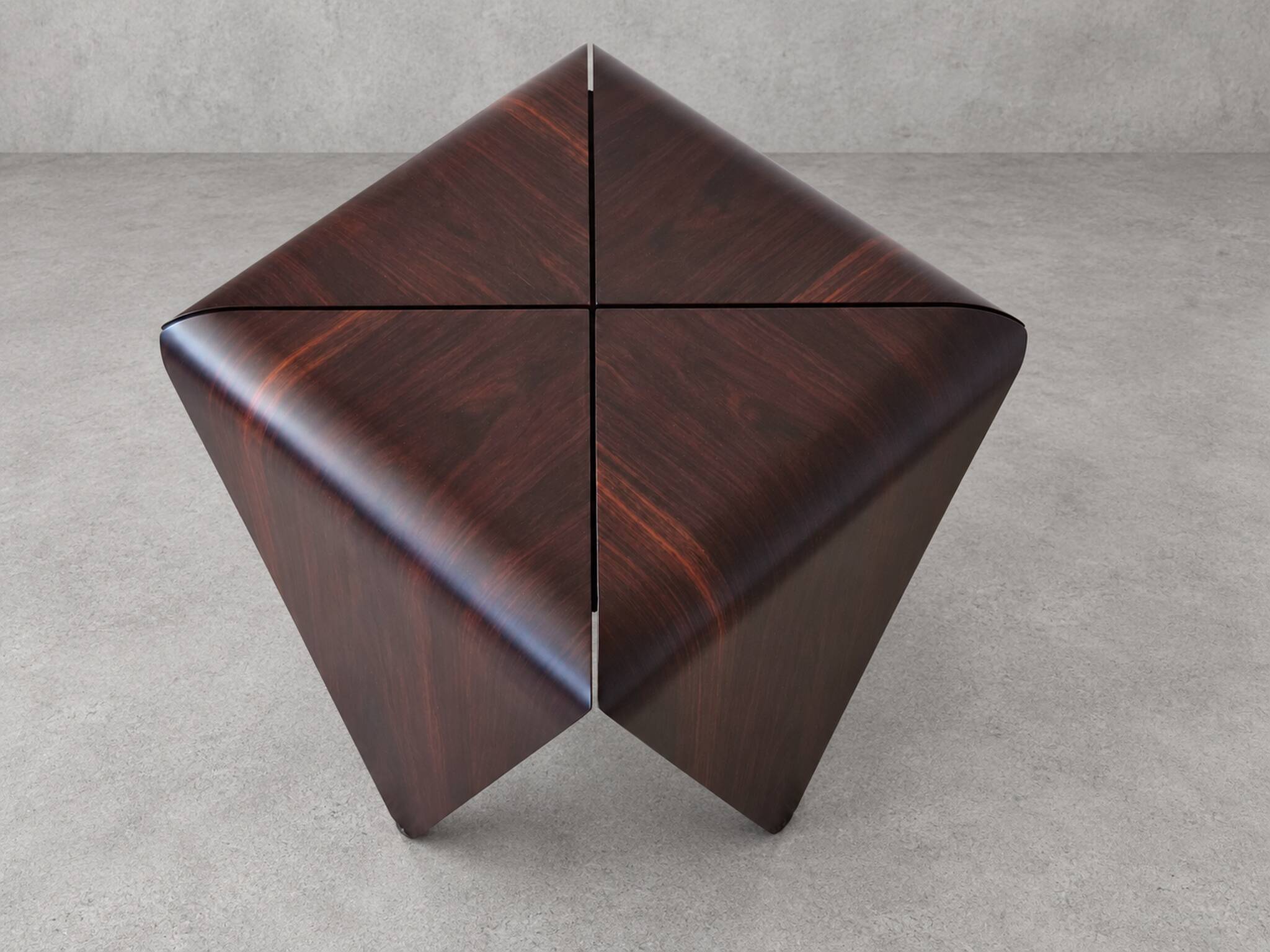 Petalas Side Table Nighstand by Jorge Zalszupin, Rosewood