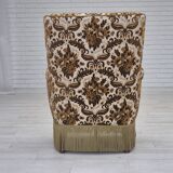 1960s, Danish highback armchair, furniture velour fabric, ash wood.