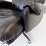 ESA black leather armchair by Werner Langenfeld
