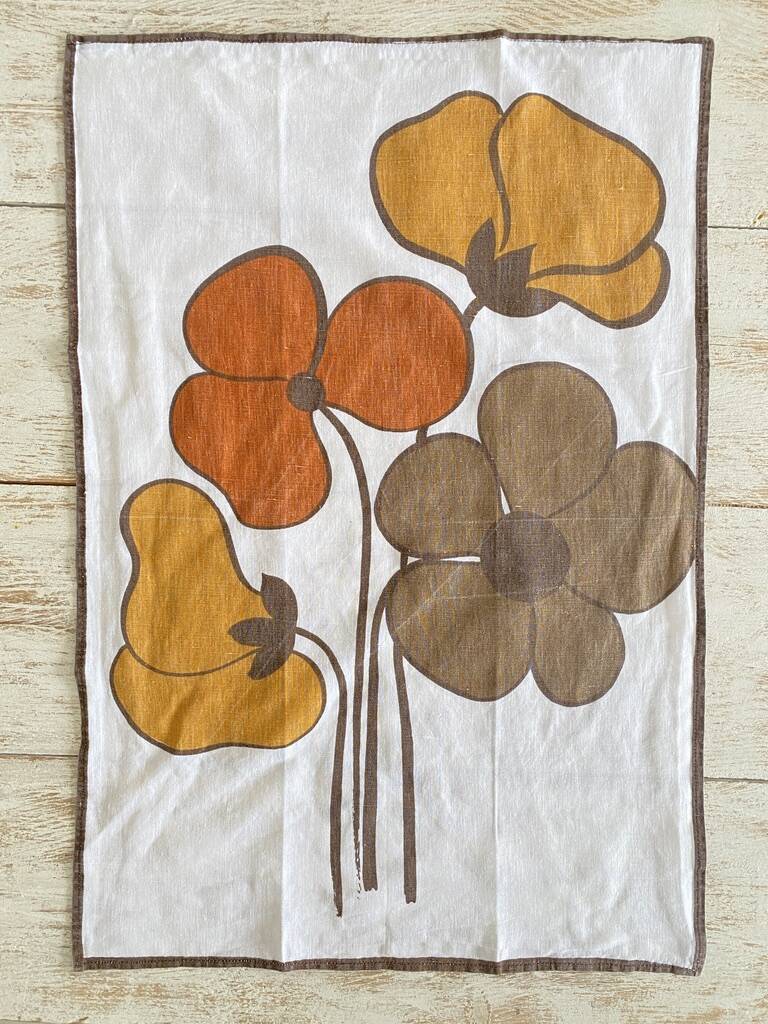 Serviettes géantes imprimés fleurs 70's - Coton - 67x46 cm