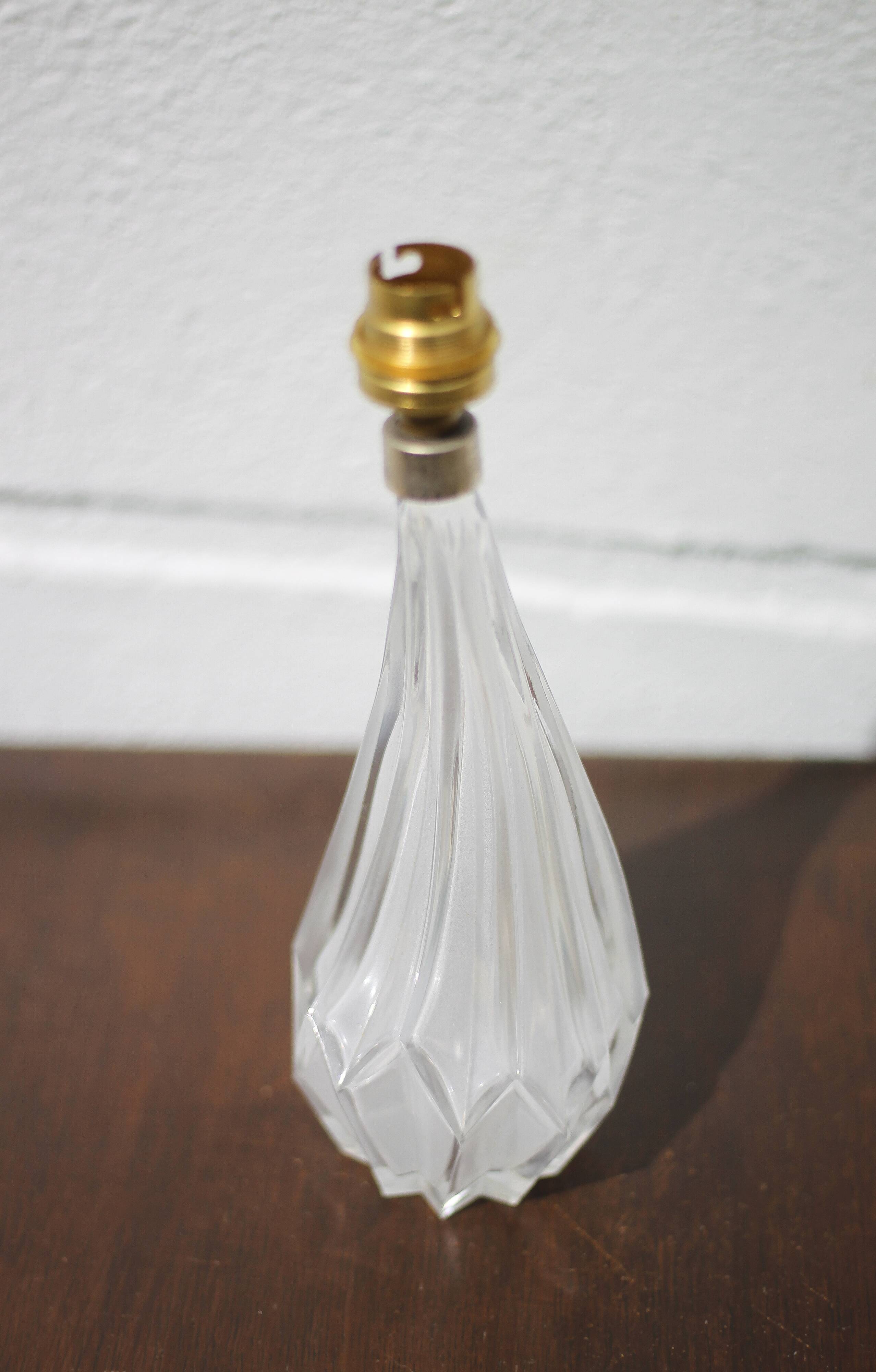 Vintage lamp, crystal lamp, table lamp, bedside lamp, asymmetrical lamp, 50's